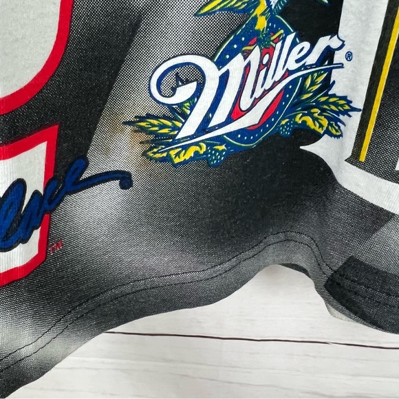 Vintage 1990s Rusty Wallace NASCAR All Over Print T-Shirt Large - Picture 7 of 8